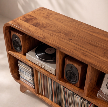 Solid Wood Vinyl Record Player Stand