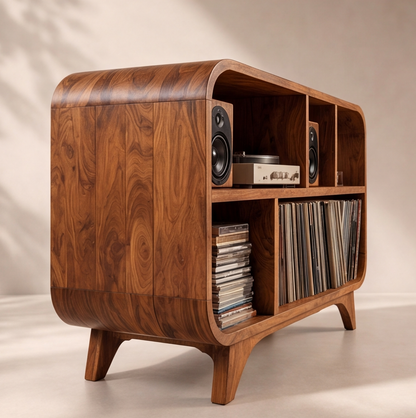 Solid Wood Vinyl Record Player Stand