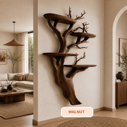 Handmade Wall Mounted Tree Branch Bookcase