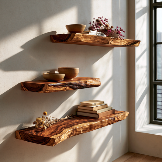 Modern Rustic Live Edge Floating Shelf