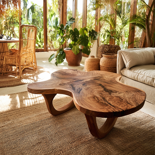 Solid Wood Organic Freeform Coffee Table