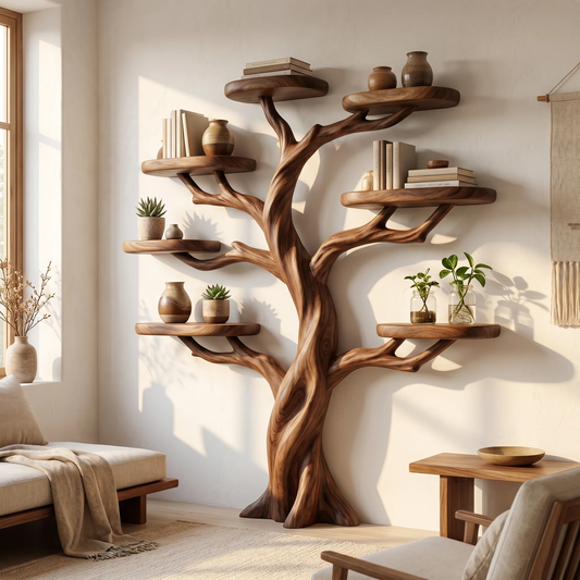 Tree Branch Bookshelf Natural Wood
