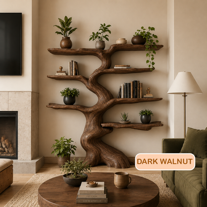 Freestanding Solid Wood Tree Bookshelf