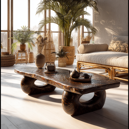 Handmade Solid Wood Rustic Coffee Table
