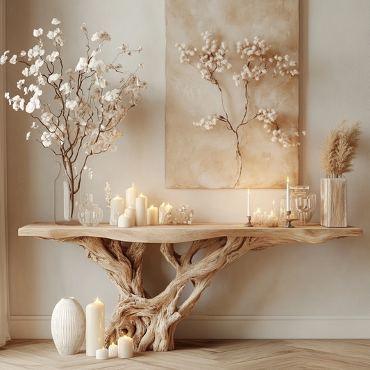 Solid Wood Tree Root Console Table