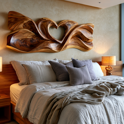 Abstract Wood Heart Wall Art Sculpture