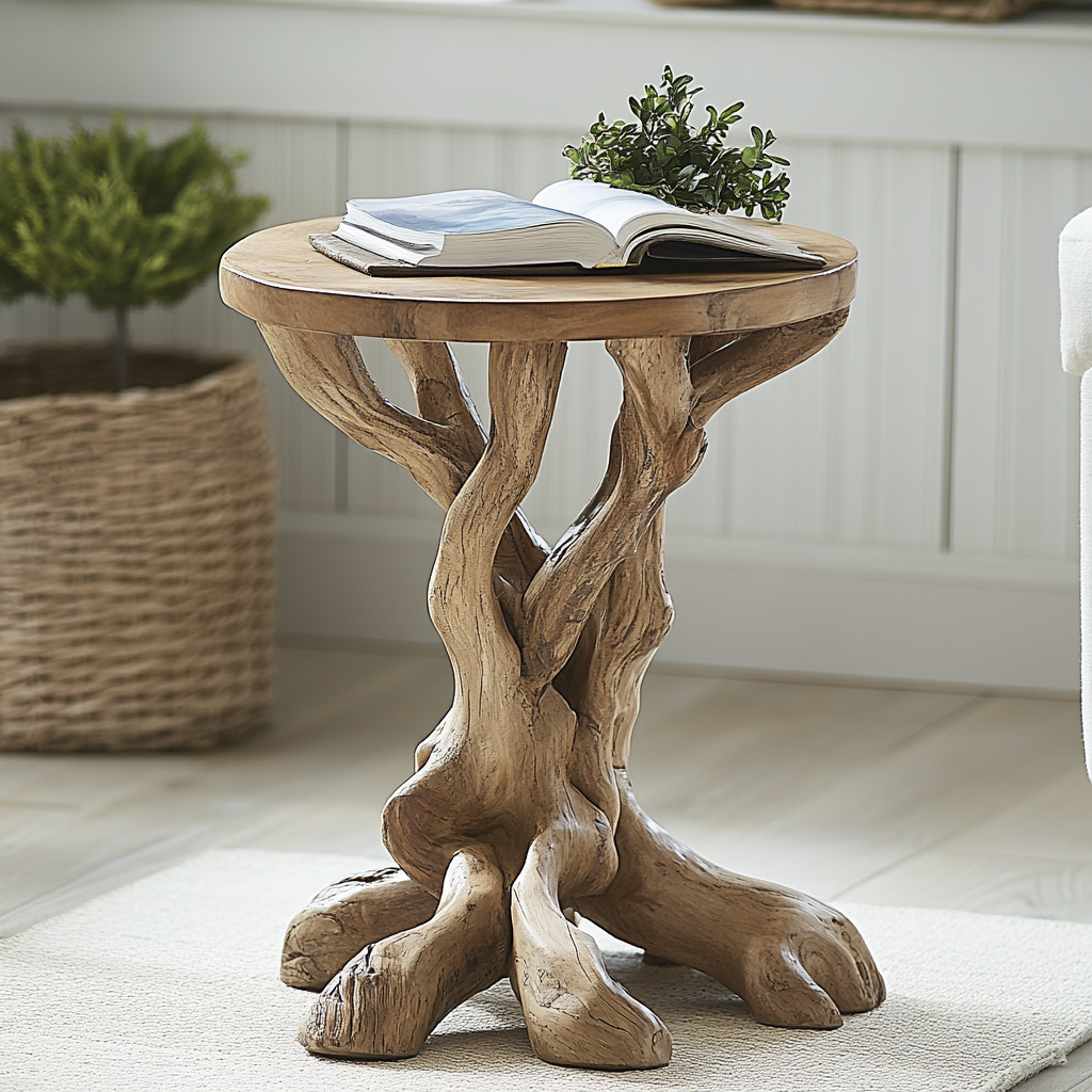 Modern Rustic Tree Root Side Table