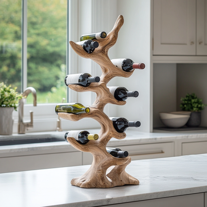 Freestanding Wooden Tree Wine Rack