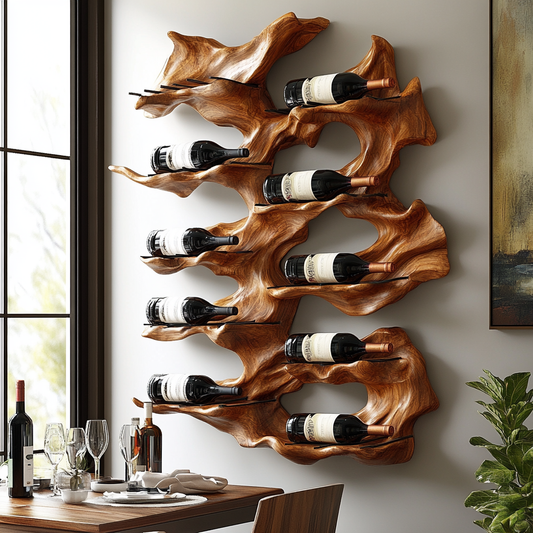 Organic Modern Wall Mounted Wine Rack