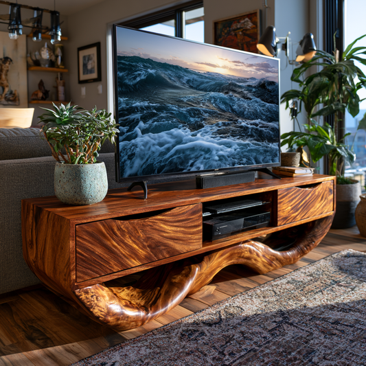 Organic Wood Modern TV Stand