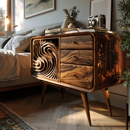 Mid Century Modern Walnut Nightstand