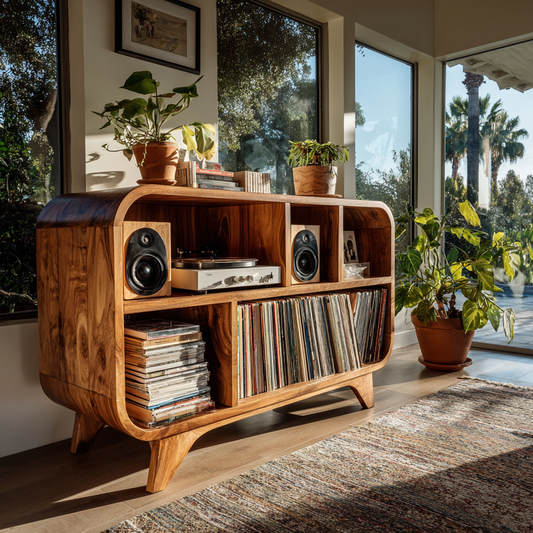 Solid Wood Vinyl Record Player Stand