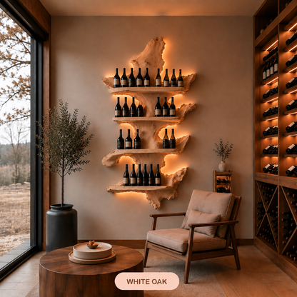 Wall Mounted Live Edge Wine Rack