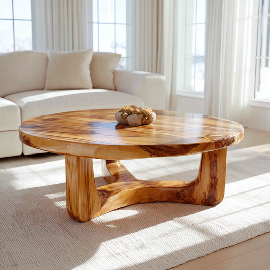 Modern Round Wood Coffee Table