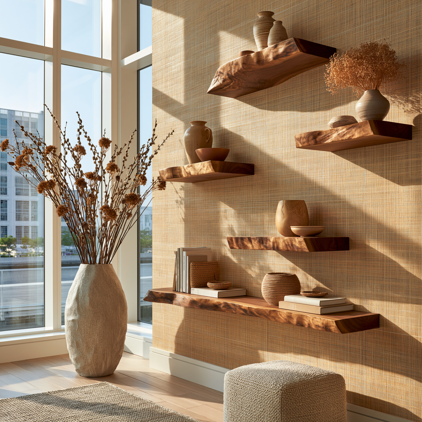 Handcrafted Solid Wood Floating Shelf