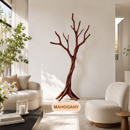 Natural Wood Tree Branch Coat Rack