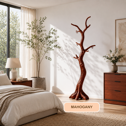Rustic Solid Wood Tree Coat Stand