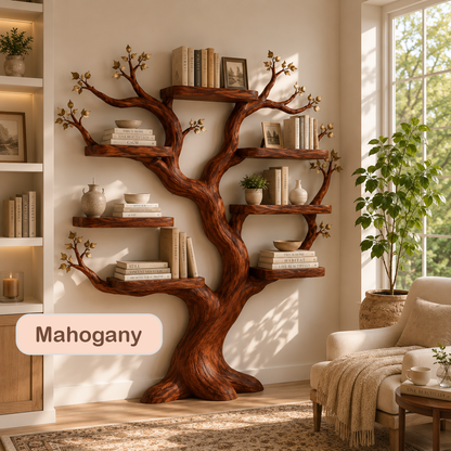 Rustic Wood Tree Shape Bookshelf