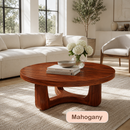 Modern Round Wood Coffee Table