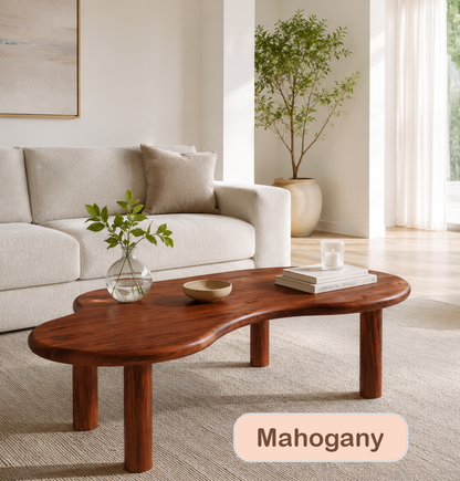 Solid Red Oak Organic Coffee Table