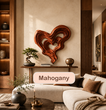 Abstract Wooden Heart Wall Art Sculpture