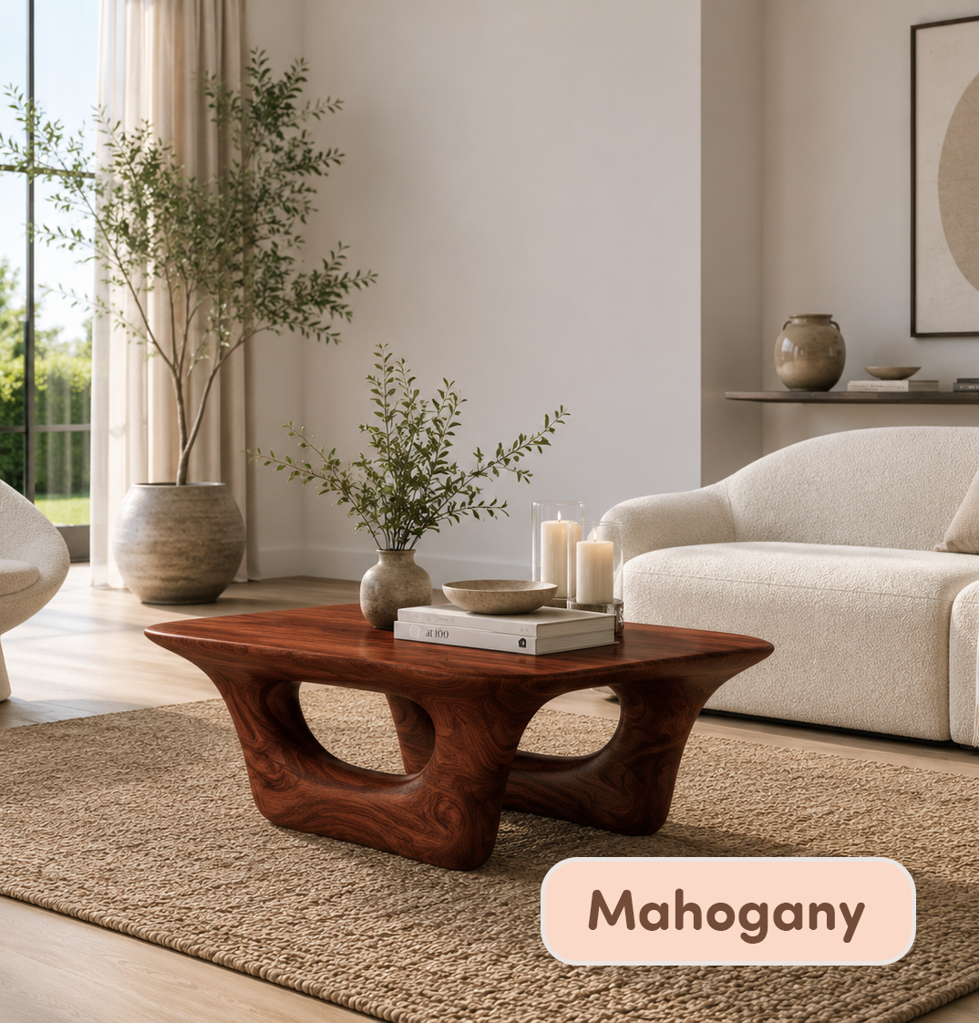 Solid Wood Round Low Coffee Table
