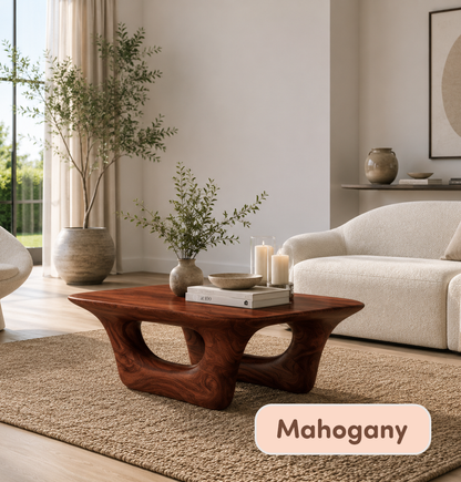 Solid Wood Round Low Coffee Table