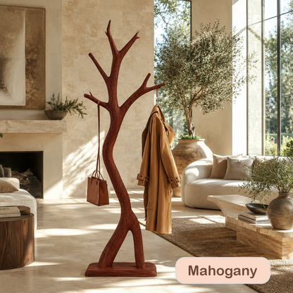 Freestanding Tree Coat Rack Solid Wood