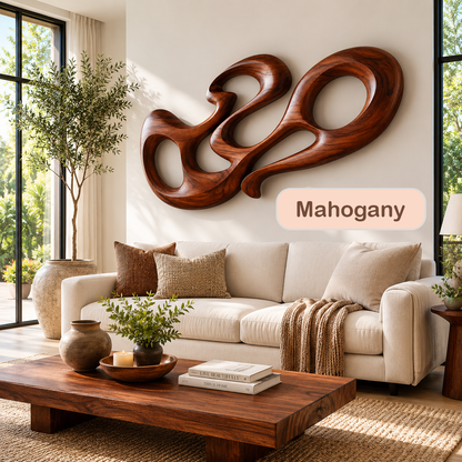 Organic Modern Abstract Wood Wall Sculpture
