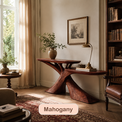 Modern 2-Tier Wood Console Table