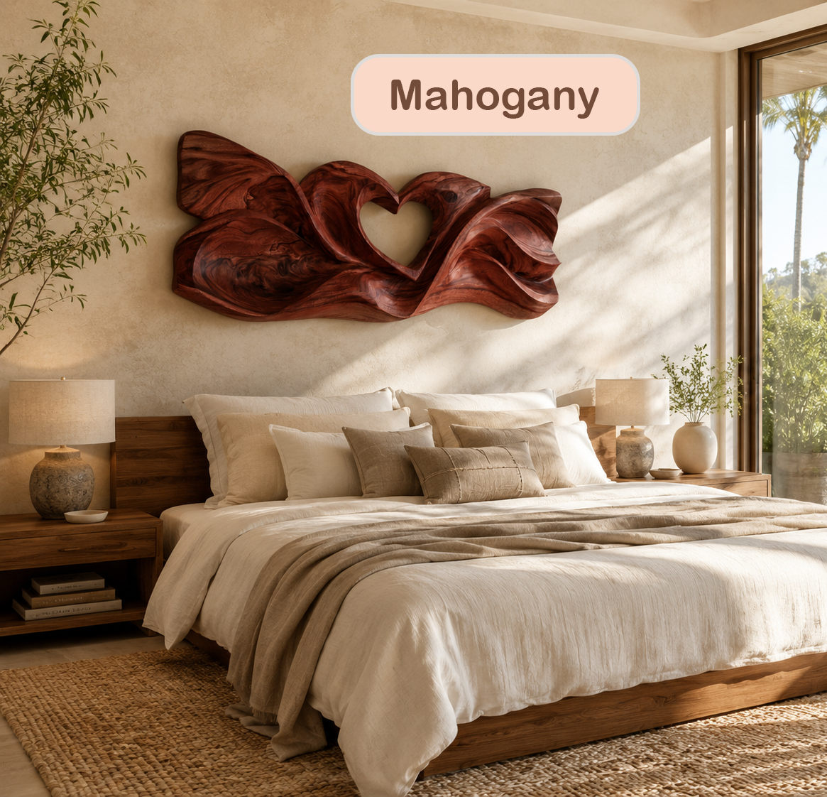 Abstract Wood Heart Wall Art Sculpture