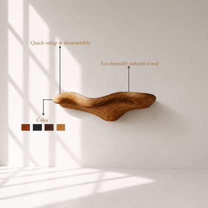 Minimalist Floating Wood Mushroom Shelf