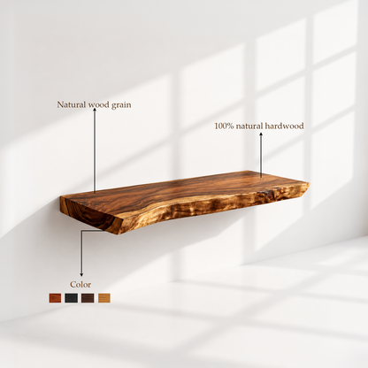 Modern Rustic Live Edge Floating Shelf