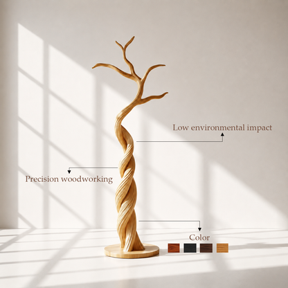 Modern Sculptural Wood Tree Coat Rack