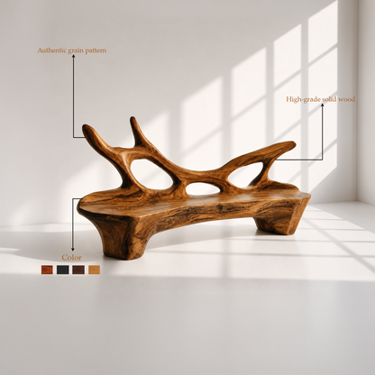 Sculptural Organic Wood Bench