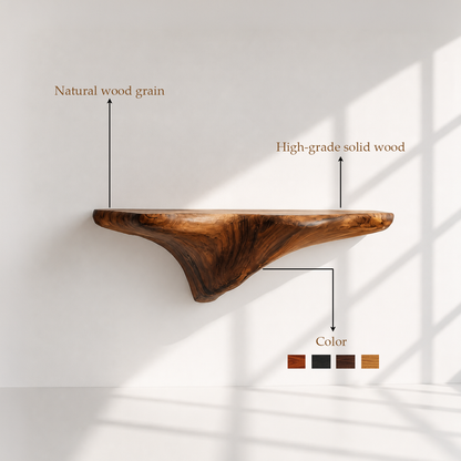 Organic Solid Wood Mushroom Floating Shelf