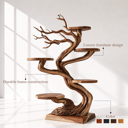 Tabletop Natural Wood Tree Branch Bird Stand
