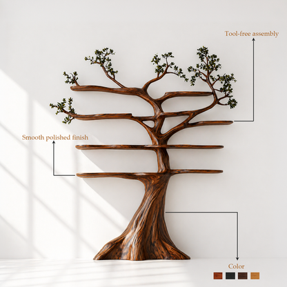 Wall Mounted Rustic Tree Bookshelf