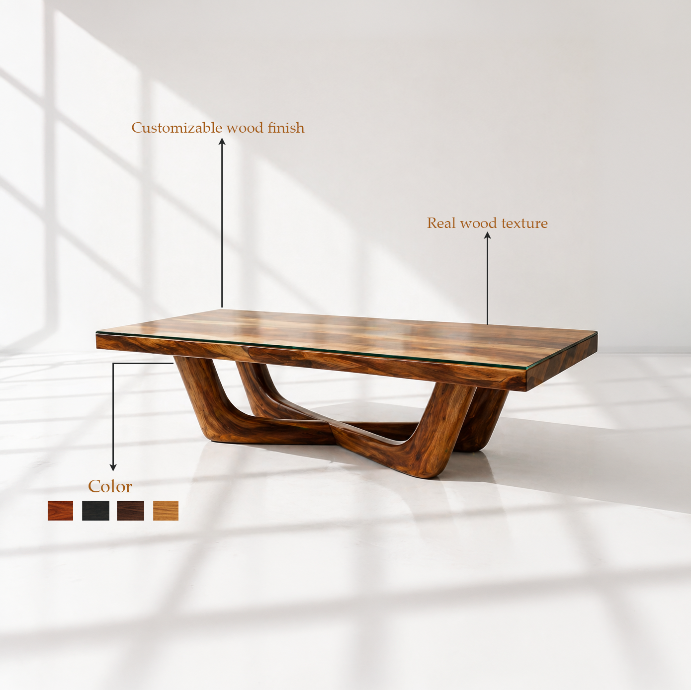 Handmade Modern Live Edge Coffee Table