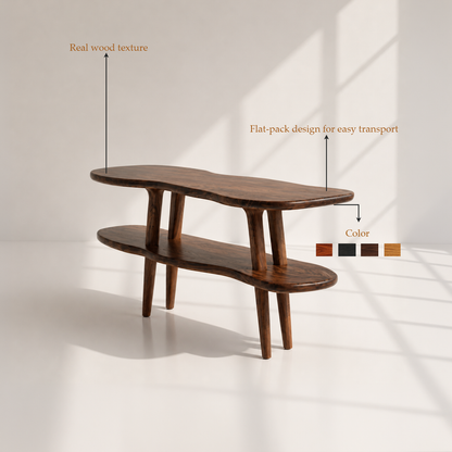 Mid Century Modern Wood Console Table