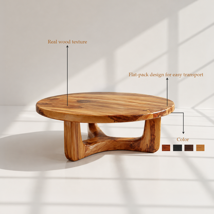 Modern Round Wood Coffee Table