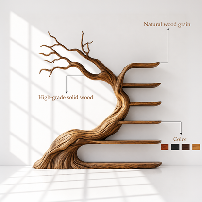 Nature Inspired Wooden Tree Bookshelf