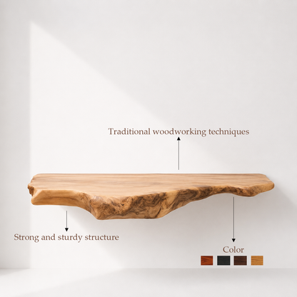 Floating Live Edge Solid Wood Vanity
