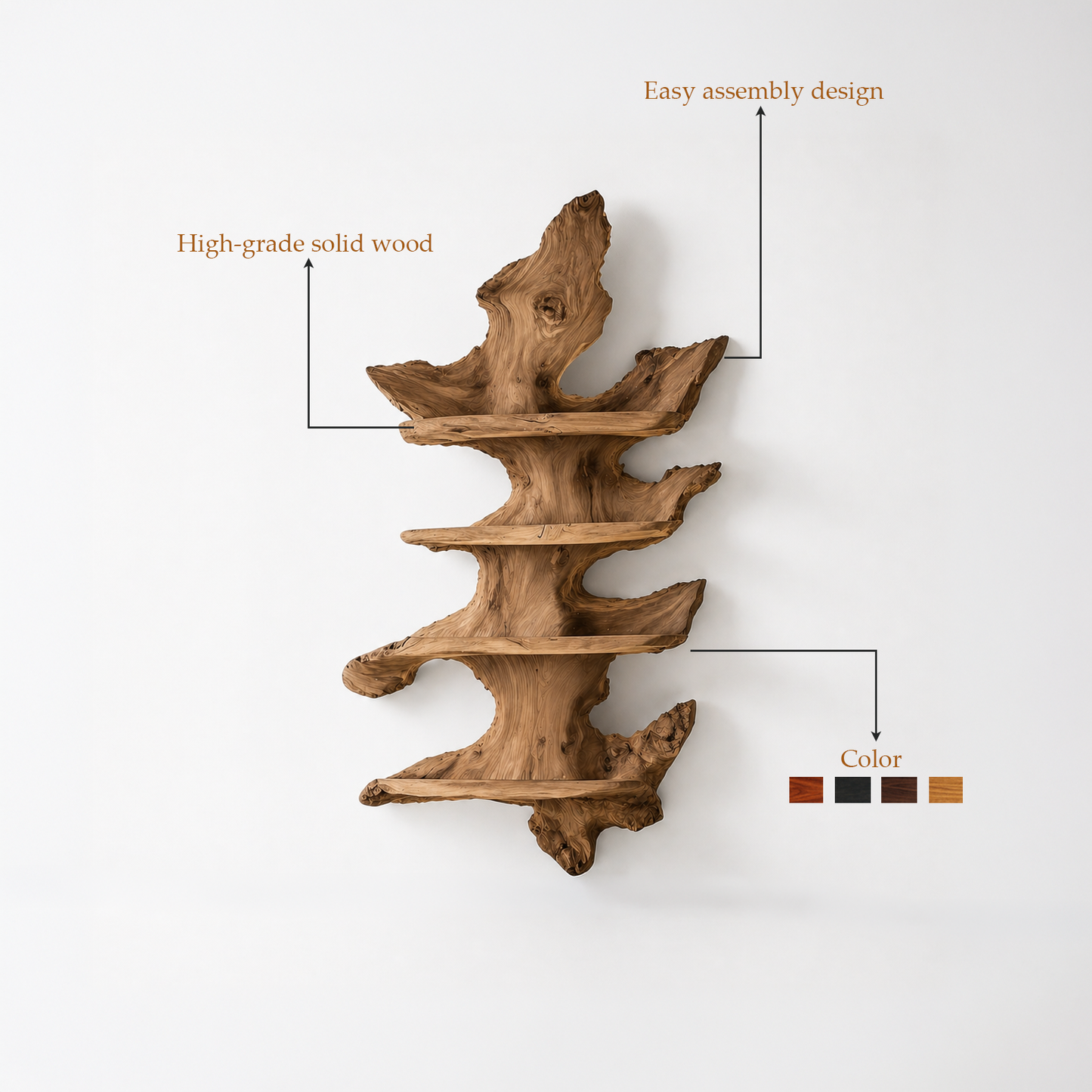 Wall Mounted Live Edge Wine Rack