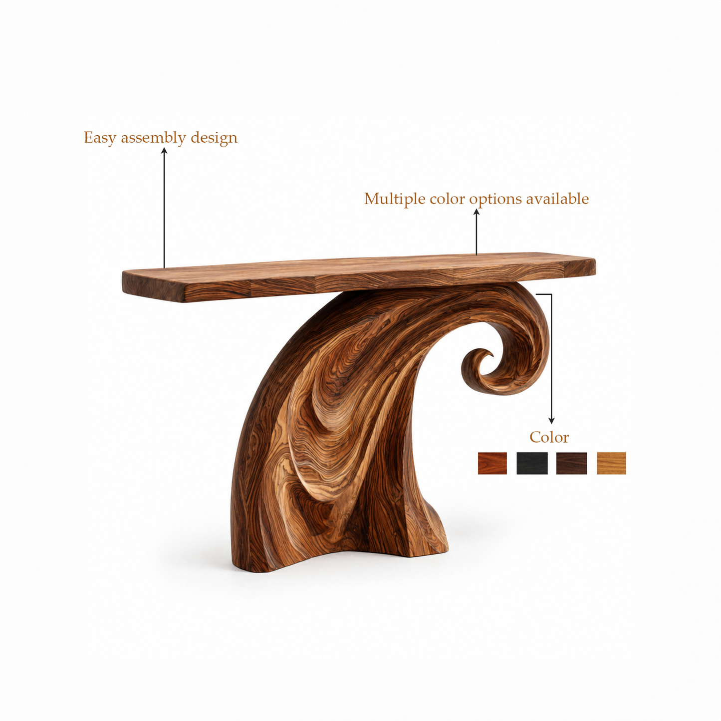 Organic Modern Sculptural Console Table