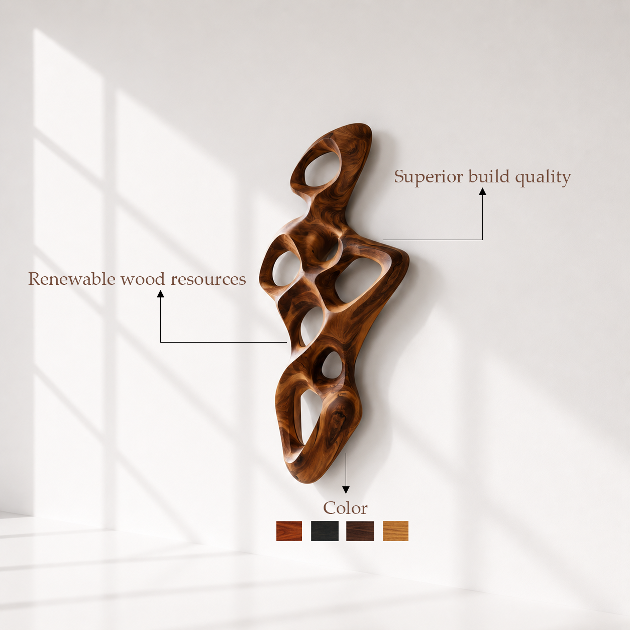 Handmade Contemporary Wood Wall Statement Art