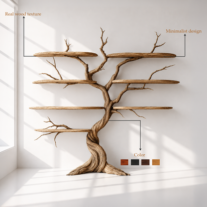 Nature Inspired Wooden Tree Shelf
