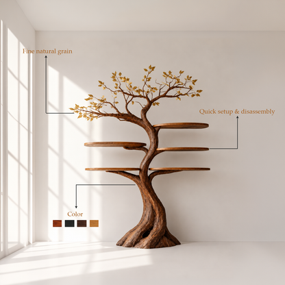 Rustic Modern Tree Wall Mounted Bookshelf
