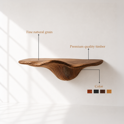 Organic Modern Wood Mushroom Floating Shelf
