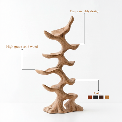 Freestanding Wooden Tree Wine Rack